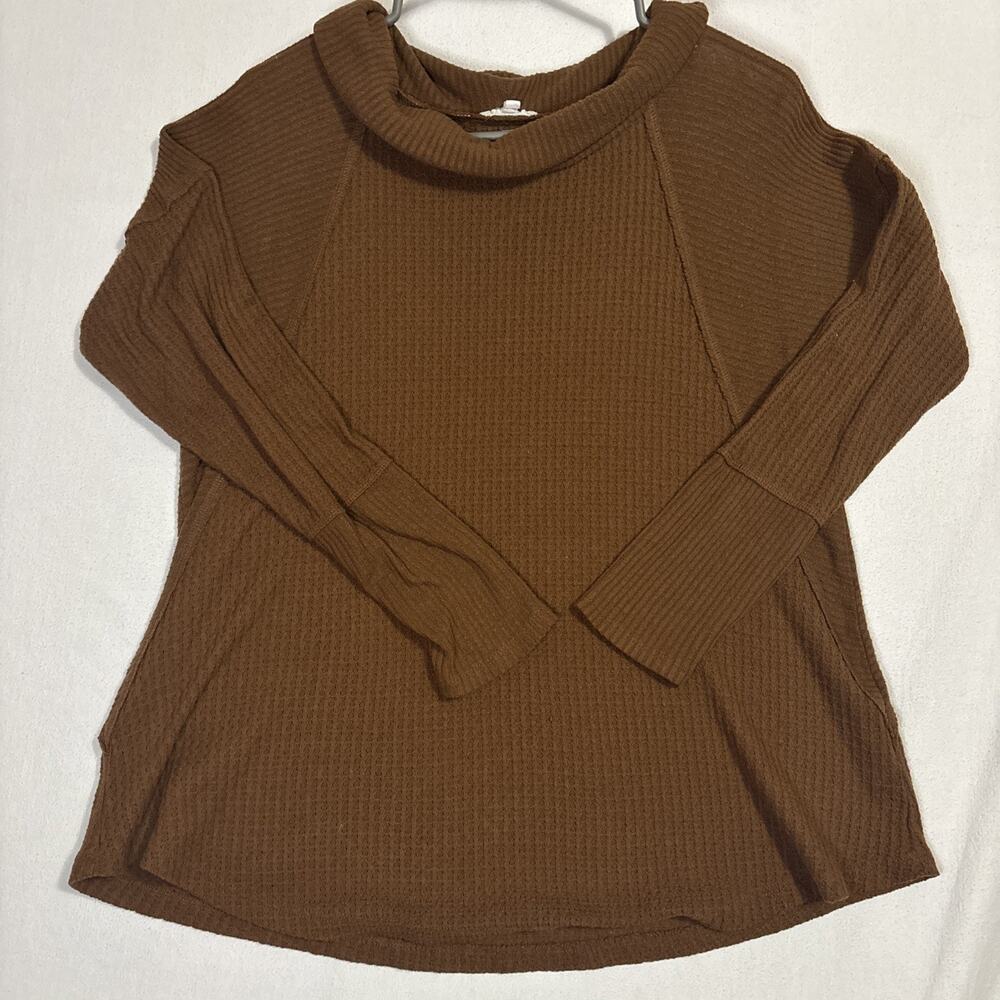 Maurice’s Knit Long Sleeve Brown Top Women’s Size M Cowl Neck